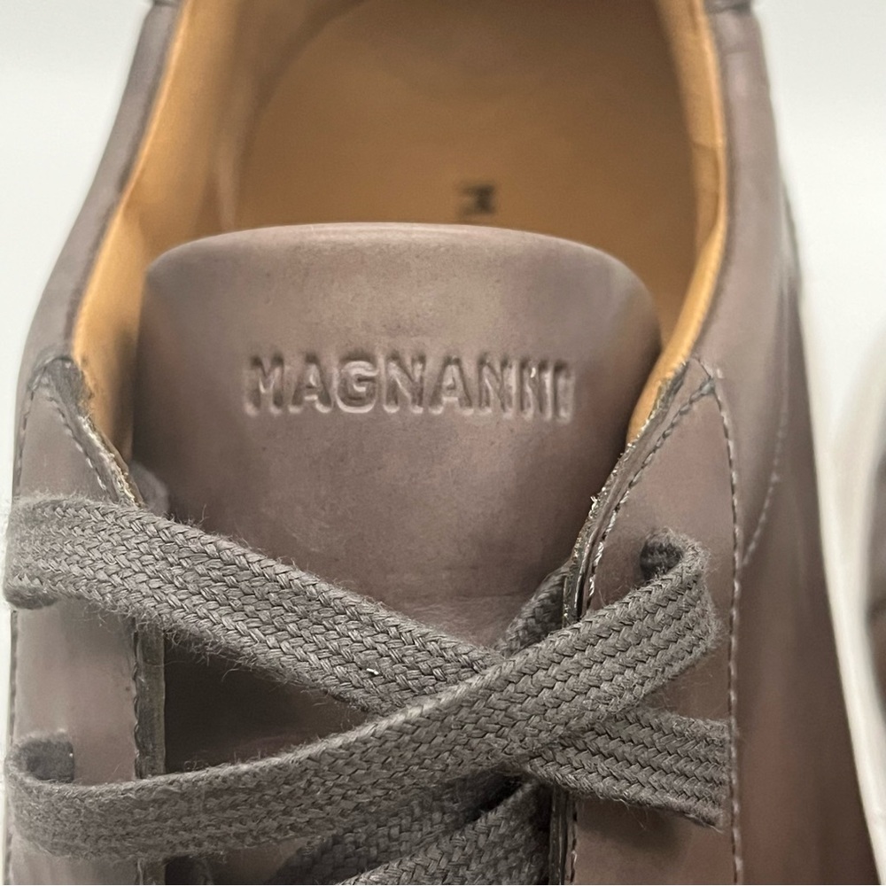 Magnanni Lace Up Sneaker - Gray Leather - Size 13 - Picture 8 of 11